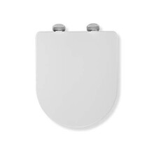 Croydex Flexi-Fix Eyre D-Shape Always Fits Never Slips Slow Close Anti Bacterial Toilet Seat, White, 42 x 35.5 x 5 cm