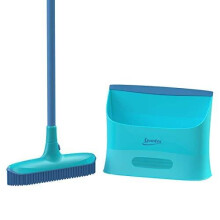 Spontex Catch and Clean Indoor Rubber Broom and Dustpan
