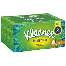 Kleenex Balsam Facial Tissues, Pack of 6 Tissue Boxes (Protective Balm for Cold and Flu Symptons)