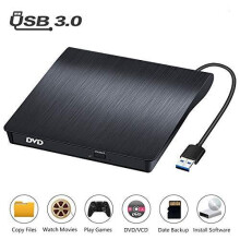 External CD Drive, BEVA USB 3.0 Portable CD/Dvd +/-Rw Drive Slim Dvd/CD Rom Rewriter Burner For Laptop Desktop Pc Windows 10/8/XP and Linux Os Apple