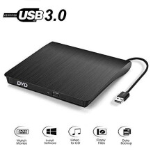 External CD Drive, USB 3.0 Portable CD/DVD +/-RW Drive Slim CD/VCD ROM Rewriter Burner Floppy Superdrive for Laptop Desktop PC Windows and Linux OS