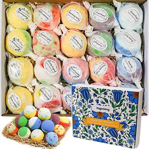 Nagaliving Bath Bombs gift Set  20 Wonderful Fizz Effect Handmade Bath Bombs for ValentineAs Day  christmas  MotherAs Day  FatherAs Day  childrenAs Da