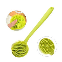Ithyes Silicone Body Brush, Bath Brush Back Scrubber Long Handle Bath Shower Brush with Ultra Soft Bristles,Non-Slip,Green