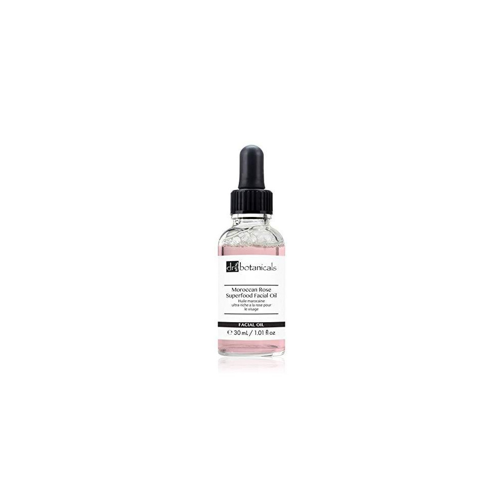 Dr Botanicals Vegan Moroccan Rose Superfood Facial Oil with Vitamins, and Essential OIls - Natural Best Anti-ageing repairing Treatment for All skin