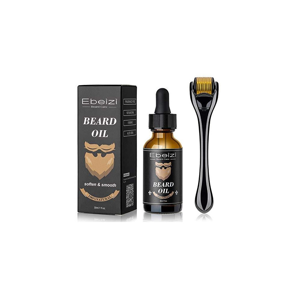 Ebeizi Beard Growth Kit, Beard Growth Oil Activator Serum, Beard Roller for Men, Derma Roller for Men, Beard Grooming Tools for Beard Rapid Growth a