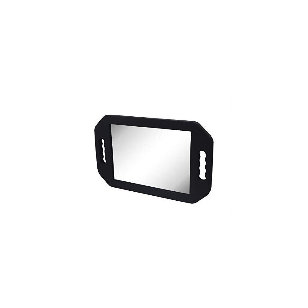 Hairdressing Mirror - (40.5 x 25 cm) Black Foam Barber Mirror, Lightweight Double Handle Salon Mirror - Handheld Back Mirror for Beauty and Salon (1