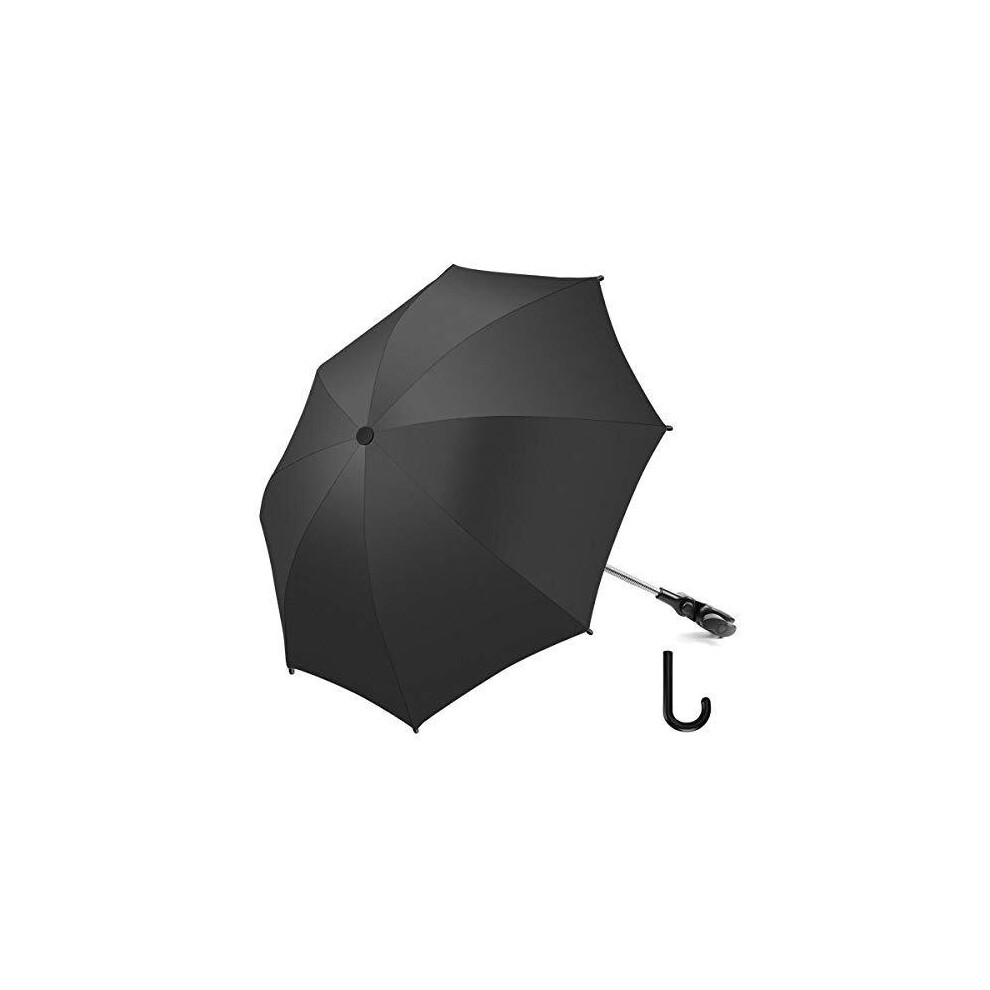 Pushchair Parasol Umbrella Universal 50+ Uv Baby And Infant Sun Protection Umbrella With Umbrella Handle For Pram, Stroller, Pushchair And Bu Black Riogoo