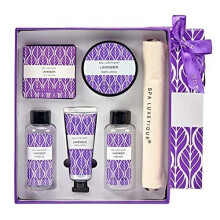 Set Spa Luxetique Lavanda, Kit Regalo Relaxante per Donne, Include Crema Corpo, Gel Doccia, Bagno Schiuma, Crema Mani