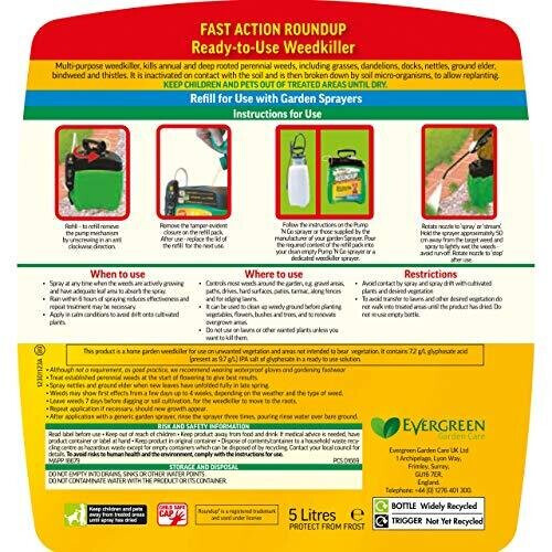 Roundup Roundup Fast Action Total Weedkiller 5L Refill 2