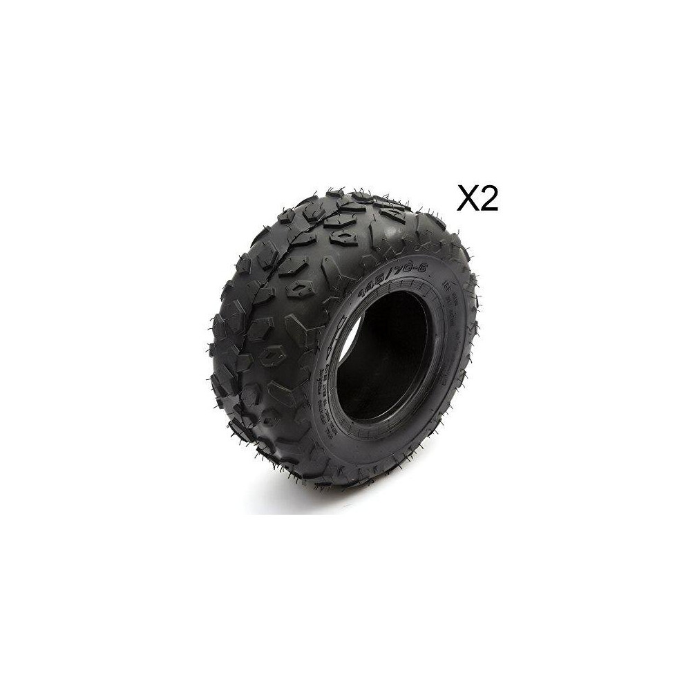 Kazuma 2 Quad Bike Rear Tyres 145 / 70 - 6 Inch Fits Meerkats & Chinese Kids Quads / Atv