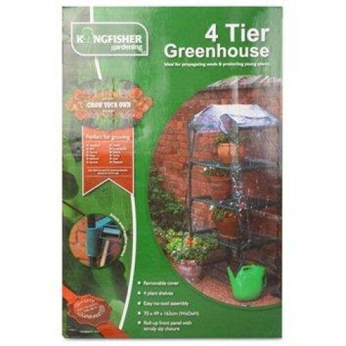 Kingfisher Kingfisher GHPRO Premium 4 Tier Greenhouse - Clear 2
