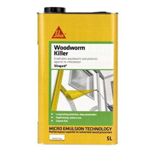 Sikagard Woodworm Killer - Eradicates Woodworm and Protects Against Re-Infestation, 5 Litre