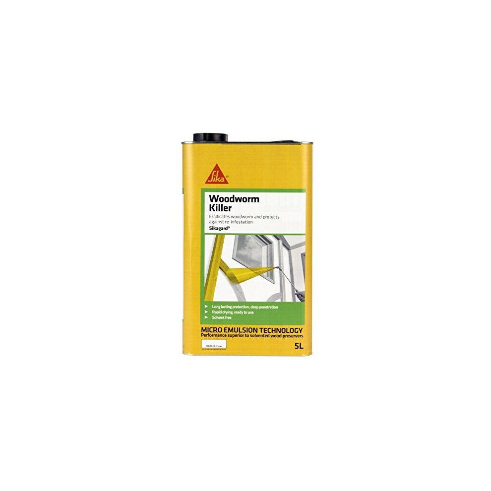 B&Q - Sikagard Woodworm Killer Clear5LFast-DryingNon-Flammable & TreatmentEradicates Woodworm & Prevents Re-Infestation - Image 6