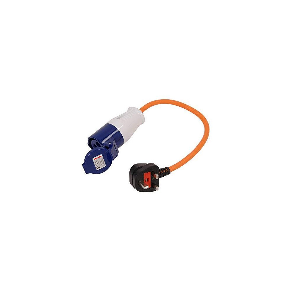 Neilsen 240 V Uk Ct2898 Caravan To 3 Pin Mains Supply Adaptor Lead Hook Up Cable Converter Blue