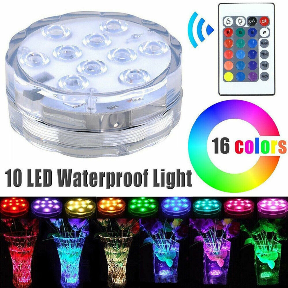 LED RGB Waterproof Submersible Lights With Remote Control Underwater Swimming Pool Light
