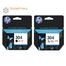 HP 304 Genuine Ink Cartridges 1X Black 1X Color