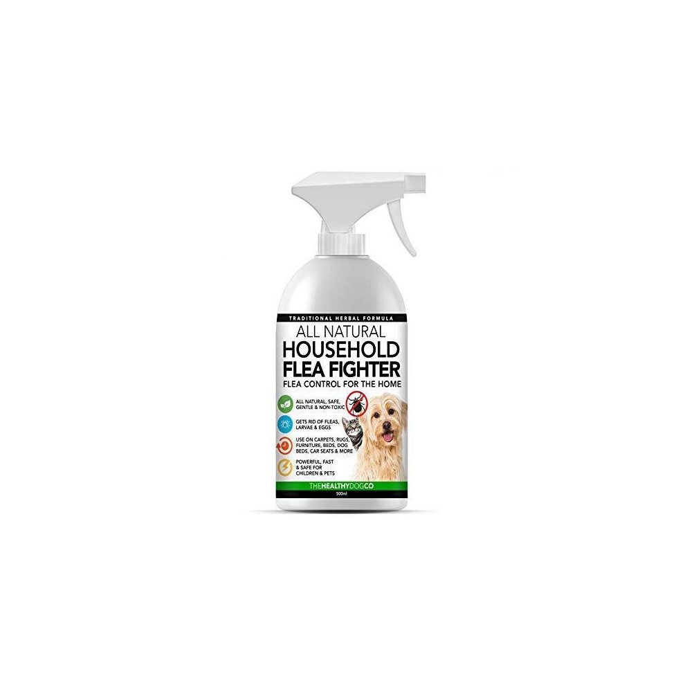 All Natural HouseHold Flea Spray | Flea Fighter | 500ml | Safe For Dogs, Children, Pets | Repellent & Flea Killing Spray | For Dog & Cat Fleas Ticks