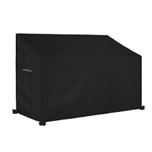 Dokon 2 Seat Garden Bench Cover with Air Vent, Waterproof, Windproof, Anti-UV, Heavy Duty Rip Proof 600D Oxford Fabric Outdoor Patio Bench Seat Cove