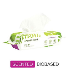 Earth Rated Certified Compostable Dog Wipes, 100 Hypoallergenic Pet Wipes For Dogs, Lavender-scented Deodorizing Grooming Wipes for Paws, Body and B