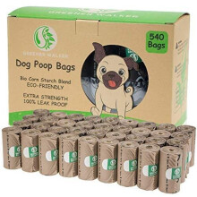 Greener Walker Poo Bags for Dog Waste, 540 Poop Bags,Extra Thick Strong 100% Leak Proof Biodegradable Dog Poo Bags (Brown)