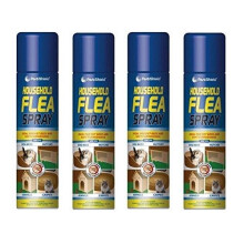 Flea Killer Spray 4 x 200ml Aerosol Animal Flea Dog Cat Tick Protection House
