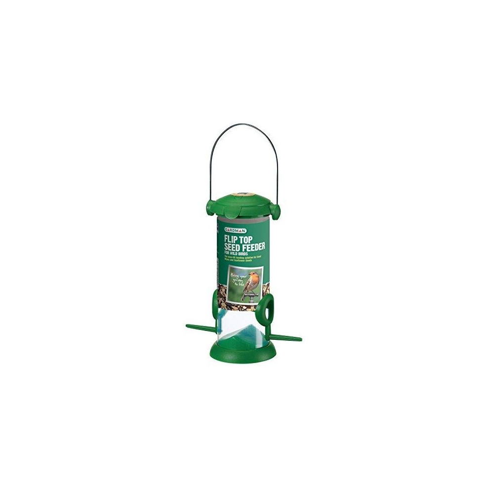 Gardman Flip Top Bird Seed Feeder Green