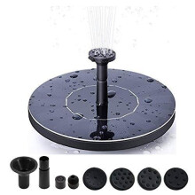 Kyerivs 1,5 W pompe solaire pour bain d'oiseaux - pompe de jardin flottante circulaire pour étangs, 6 embouts