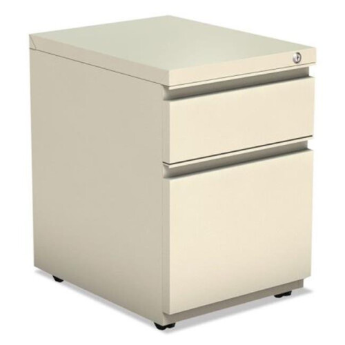 ALE Two-Drawer Metal Pedestal File with Full Length Pull, Putty