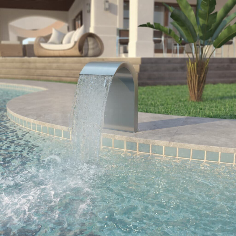 Vidaxl Pool Fountain Stainless Steel 45X30x65cm Silver Pond Water Cascade Kit