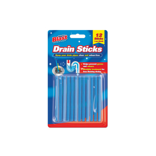 12 Drain Sticks Prevent Germs & Odour Clean Sink Plug Bathroom Pipe