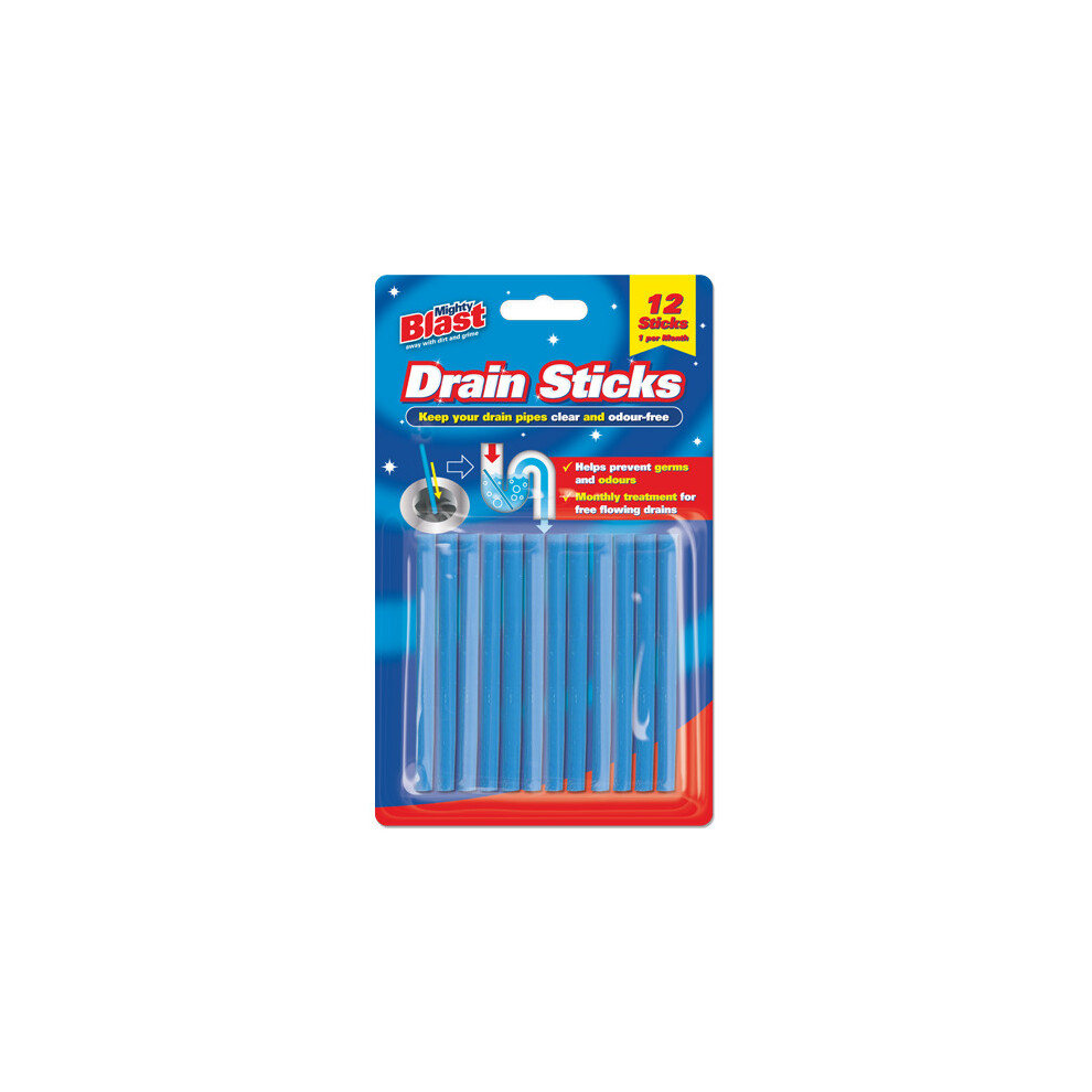 12 Drain Sticks Prevent Germs & Odour Clean Sink Plug Bathroom Pipe