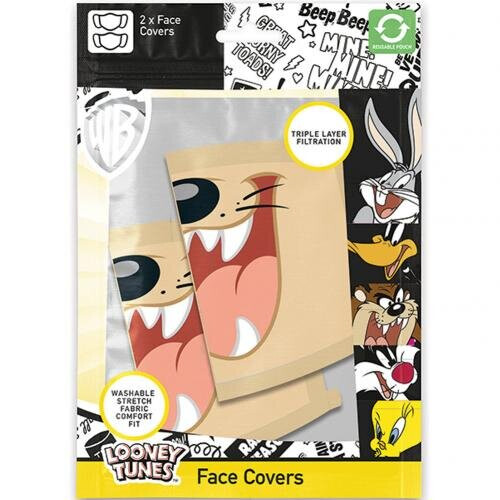 2 X Looney Tunes Taz Adult Cotton Face Masks Covering Washable Reusable On Onbuy 8730