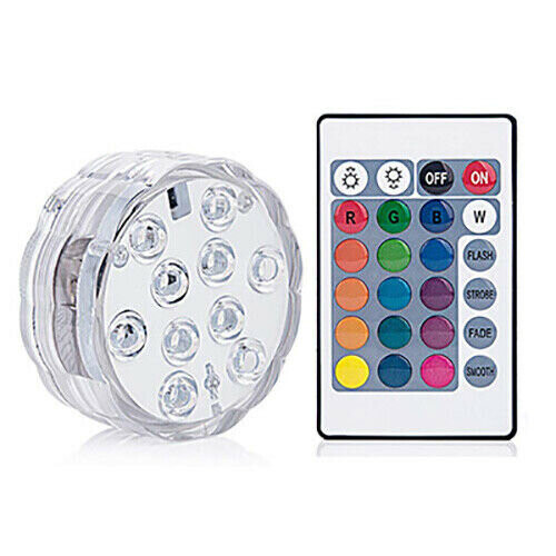 Remote Controlled RGB 10-LED Submersible Swimming Pool Light