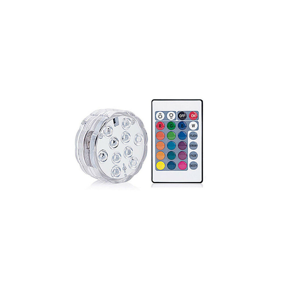 Remote Controlled RGB 10-LED Submersible Swimming Pool Light