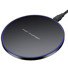 Xperia XZ2 Round Black Qi Wireless Charging Pad with LED Indicator - Universal, Anti-Slip, 10W Fast Charge