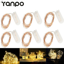 Ranpo 6 pak 1M batterij aangedreven LED koperen draad String Fairy Lights Xmas Decor