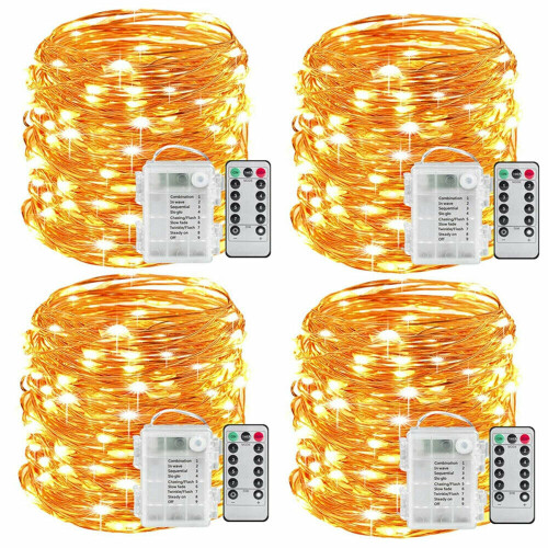 Festival Copper String Light 10m Remote Control Timing Battery USB