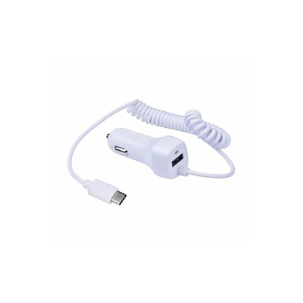 Samsung Galaxy S20 White Car Charger Cigarette Lighter 12v Built-in USB Type-C