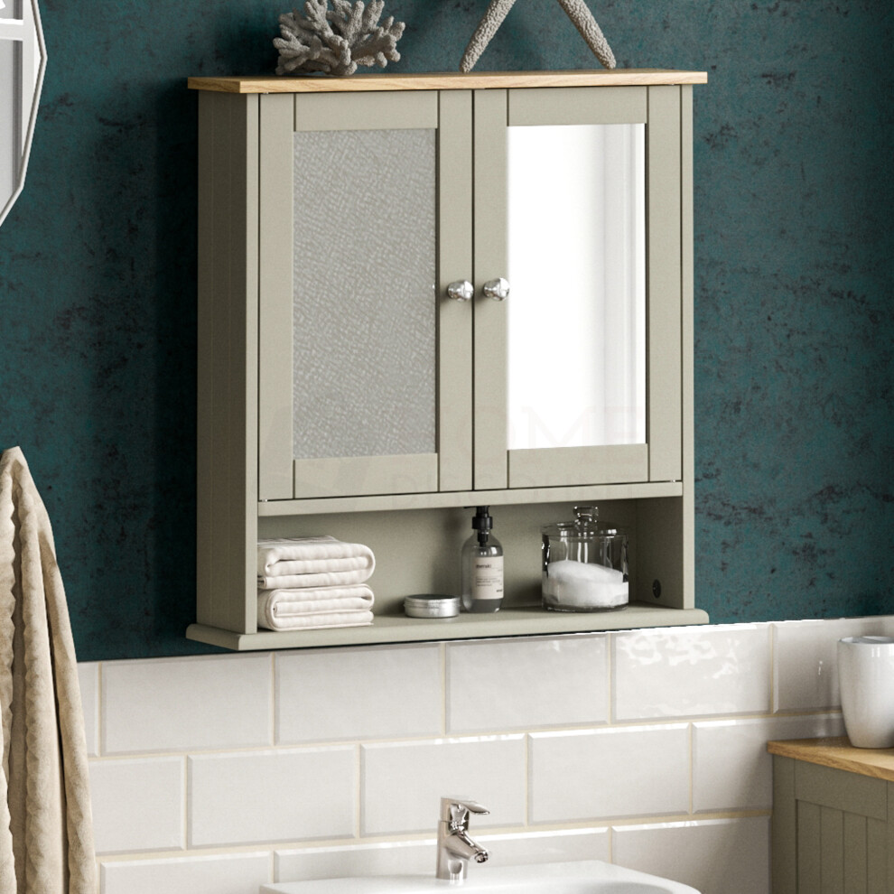 Priano 2 Door Wall Cabinet Mirror Shelf Bathroom