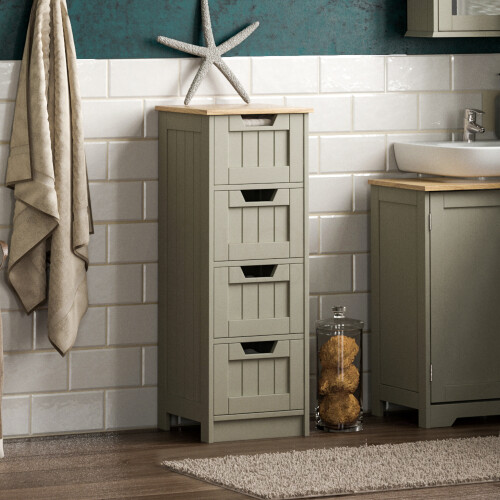 Priano 4 Drawer Bathroom Storage Tall Grey on OnBuy
