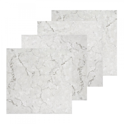4pk YÖL White Marble Effect Self-Adhesive Vinyl Floor Tiles