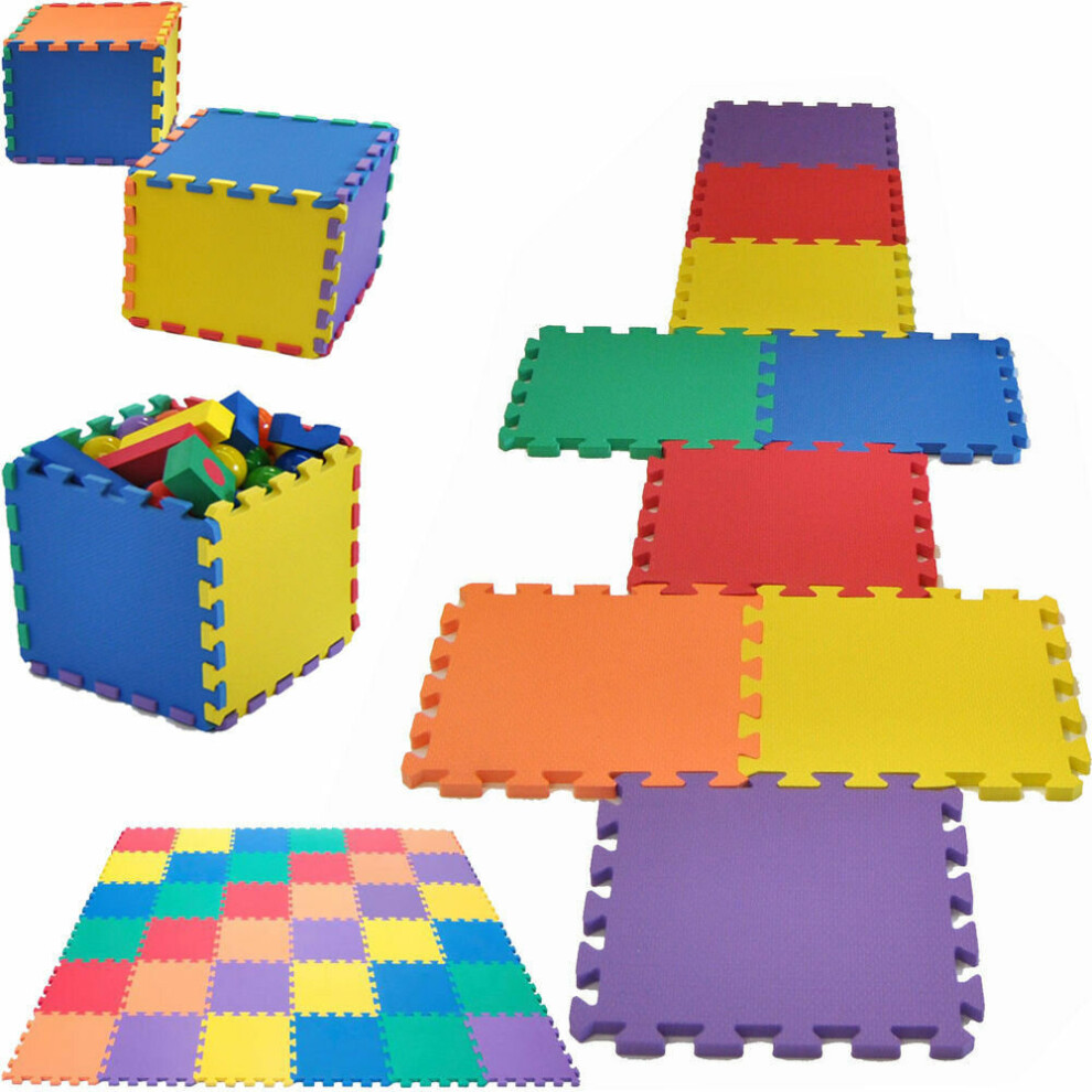Pack Of 9 Eva Foam Play Mats Kids Interlocking Soft Foam 29cm Floor Exercise Tiles