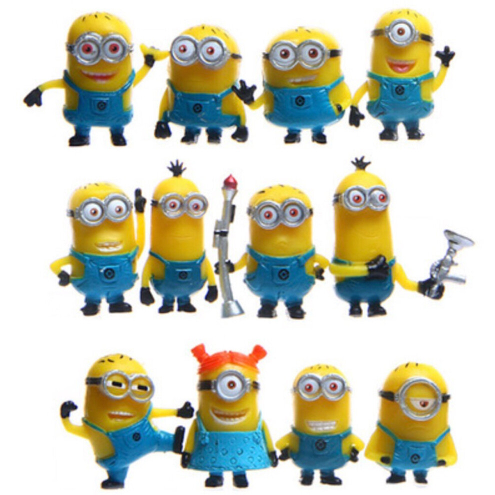 12pcs Mini Minions Despicable Me Figure Toy Micro Landscape