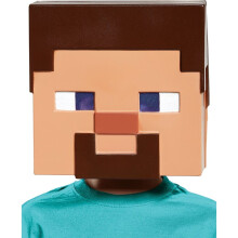 Maschera Vacuform Steve di Minecraft per bambini Disguise Kids, standard, naturale