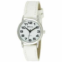 Ravel Ladies Easy Read White Dial & White Faux Leather Strap Watch R0105.13.4LA