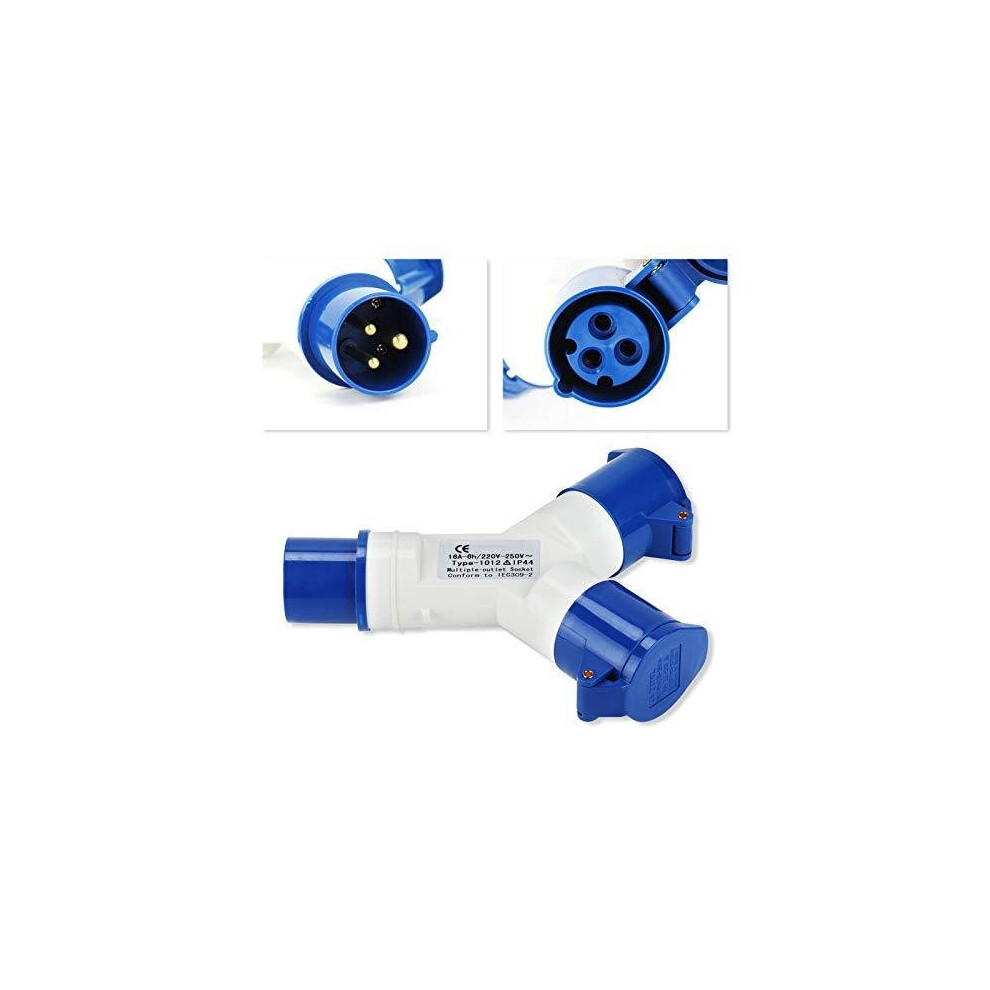 Coldshine 2 Way Splitter 16A Electric Mains Hook Up Lead Adaptor Caravans Motorhomes 793811448276