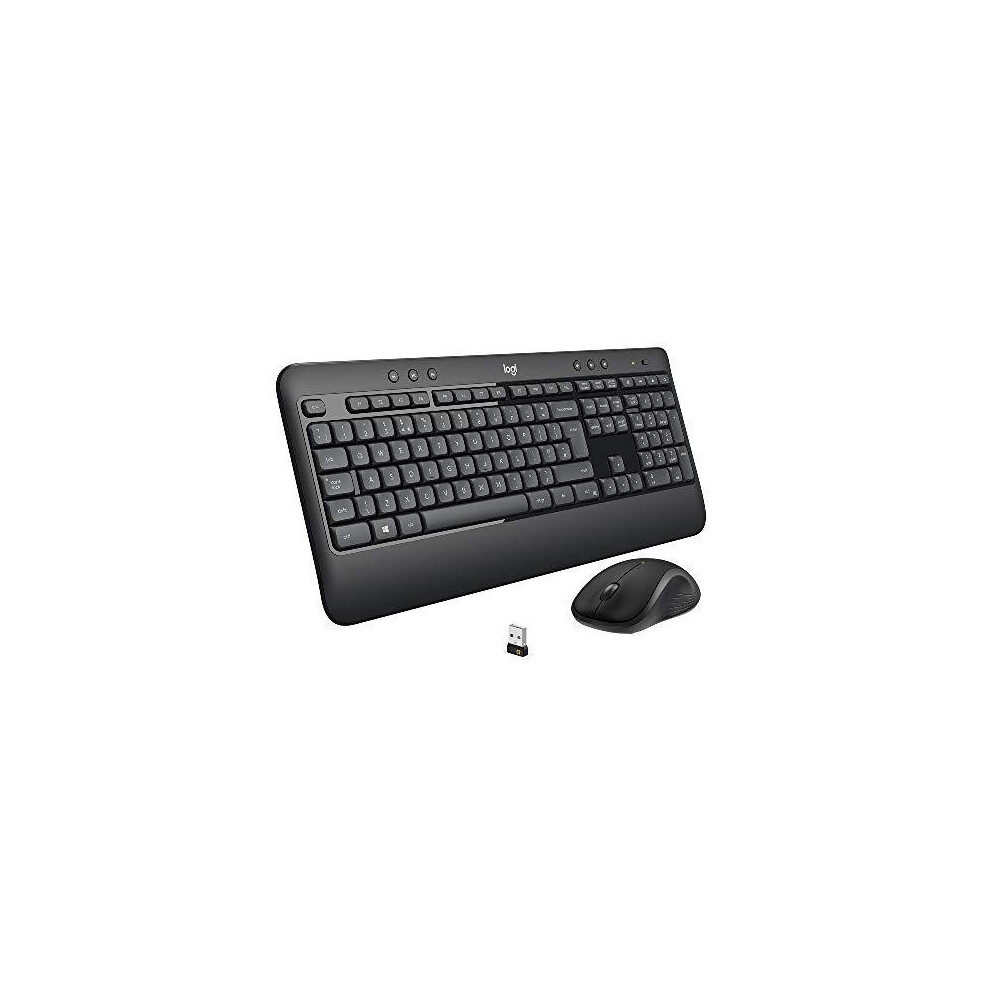 Logitech Mk540 Wireless Keyboard And Mouse Combo For Windows, 2.4 Ghz Wireless With Unifying Usb-Receiver, Wireless Mouse, Multimedia Hot Keys, 3-Ye