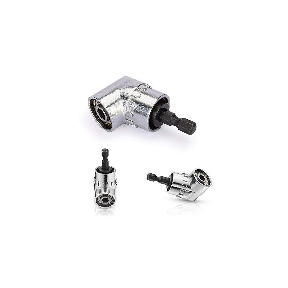 Right Angle Drill, Vakki 105 Degree Right Angle Driver Angle Extension Power Screwdriver Drill Attachment 1/4Inch Hex Bit Socket Screwdriver Holder 745950547587