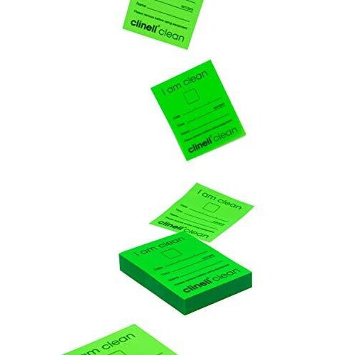 Clinell Clinell Indicator Notes - Sanitation Procedure Indicator Notes, Easy to Read - Green 'I Am Clean' Notes - Box of 1000 Notes, 4 pads X 250 notes 2
