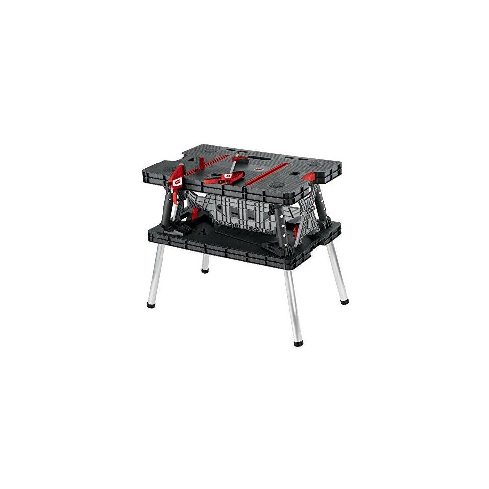 Keter 17182239 Master Pro DIY Folding Work Table, 85 x 55 x 75.5 cm - Black/Red